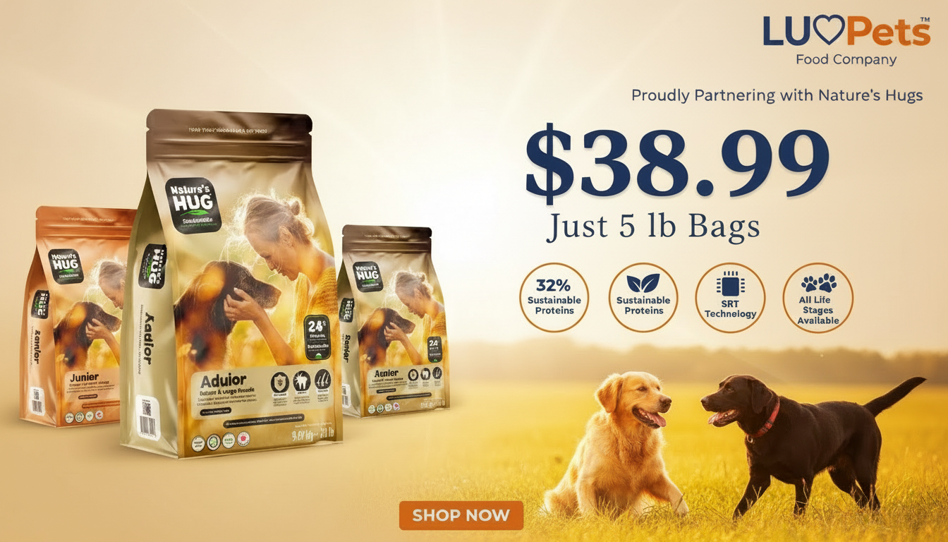 Nature's Hug Dog Food $38.99 Promotional Banner